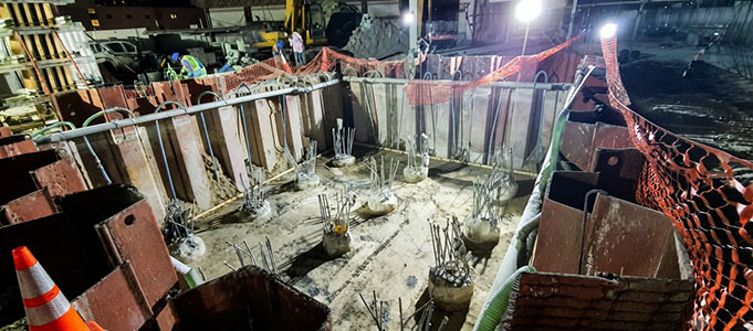 Dewatering equipment on site