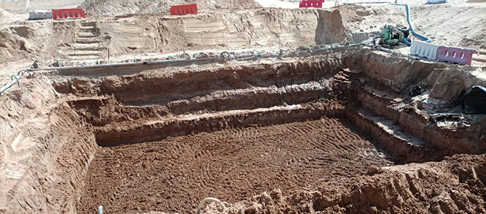 French drain trench installation