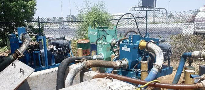 Pump installation on site